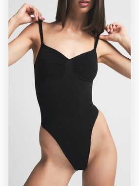 SHAPERX Seamless Sculpt Bodysuit Body Shaper Top skims - Small-Medium - Black